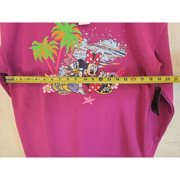 Disney Minnie Mouse and Daisy Duck Hot Pink Beach Crewneck — BoxLunch Small - Picture 10 of 11